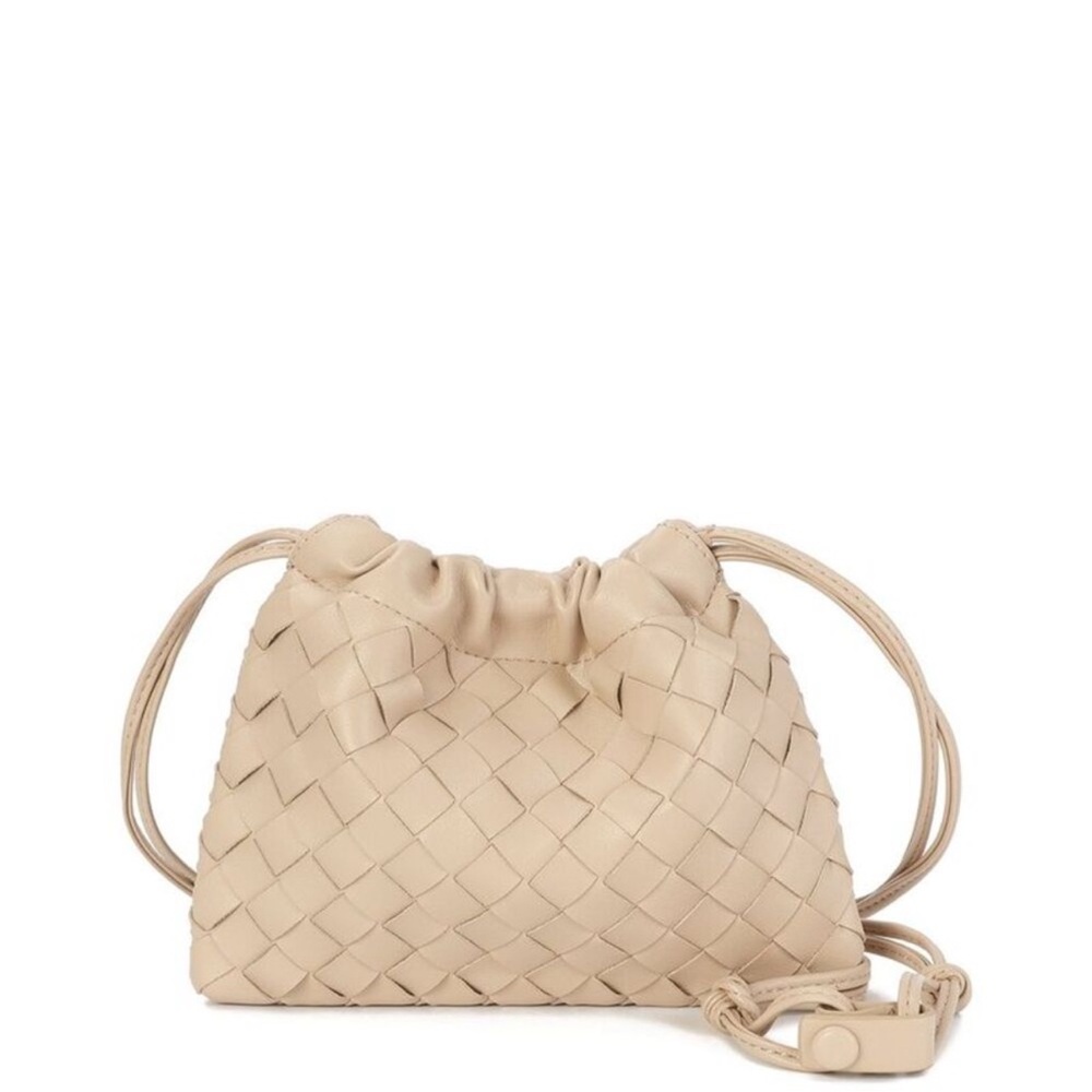Chic Cream Woven Crossbody Bag